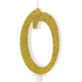PartyDeco Birthday Candle Number 4 - Modern Gold
