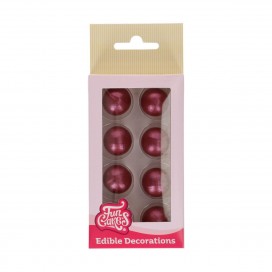 Темно-розовые перламутровые шоколадные шарики, Fun Cakes (8 шт.)