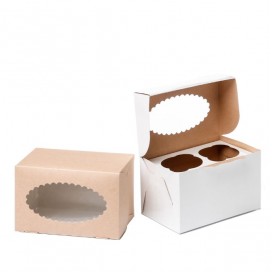 Dėžutė keksiukams (4), kraftinė