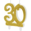 PartyDeco Birthday Candle Number 30 - Modern Gold