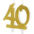 PartyDeco Birthday Candle Number 40 - Modern Gold