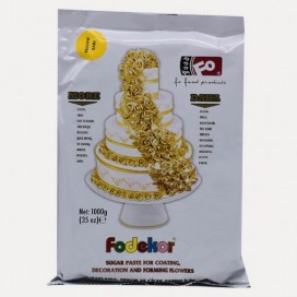 Cake coating paste (Fondant) - Yellow, 1kg, Fodekor