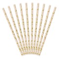 Paper straws - powder pink, 19.5 cm. PartyDecor(10 pcs.)