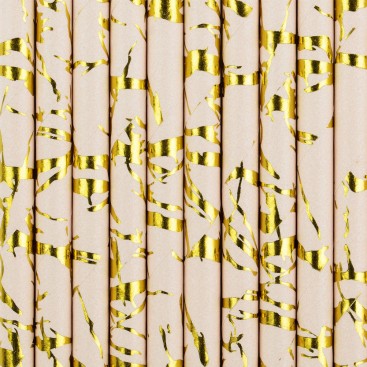 Paper straws - powder pink, 19.5 cm. PartyDecor(10 pcs.)