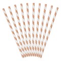 Paper straws - Rose gold, 19.5 cm. PartyDecor(10 pcs.)
