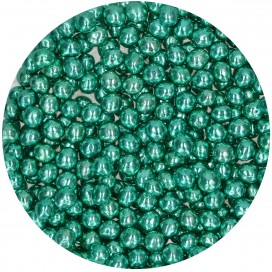 Sprinkles - crunchy chocolate pearls (Metallic Green), 60 g, FunCakes