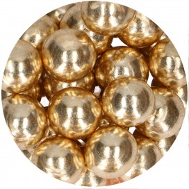 Traškūs šokoladiniai rutuliukai-  auksinė (Metallic gold), 130 g