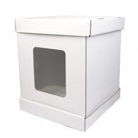 White paper box with window, 33x33x40 cm