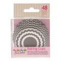 Keksiukų popierėliai - Chevron grey (48 vnt.), FunCake