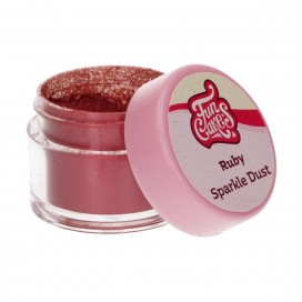 Dažai sausi su blizgučiais - rubino (Ruby), FunCakes