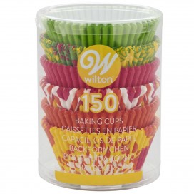 Keksiukų popierėliai - neoninės gėlės (Neon Florals), Wilton (150 vnt.)