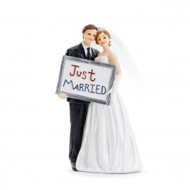 Dekoracija (toperis) "Just married", (14,5cm) PartyDeco