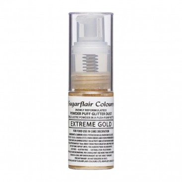Dry spray glitters - Extreme Gold, 10g, Sugarflair
