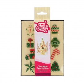Edible chocolate decorations - Christmas figures, FunCakes (12 pcs.)