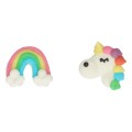 Valgomos dekoracijos - vienaragis ir vaivorykštė ( Unicorn And Rainbow ), Funcakes (12 vnt.)
