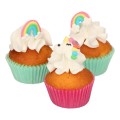 Valgomos dekoracijos - vienaragis ir vaivorykštė ( Unicorn And Rainbow ), Funcakes (12 vnt.)