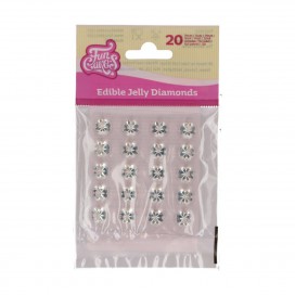 Edible Jelly Diamonds – Clear, 20 pcs, FunCakes