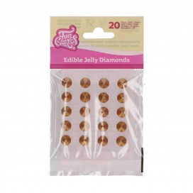 Edible Jelly Diamonds – Gold, 20 pcs, FunCakes