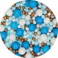 Pabarstukai minkšti perliukai „Soft Pearls Mix Blue Celebration“, 80 g, FunCakes