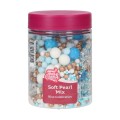 Pabarstukai minkšti perliukai „Soft Pearls Mix Blue Celebration“, 80 g, FunCakes