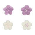 Valgomos dekoracijos - violetinės ir baltos "Flower Mix Purple", 24 vnt., FunCakes