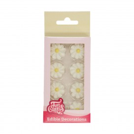 Sugar Decorations – White Daisies, FunCakes (6 pcs.