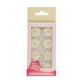 Valgomos dekoracijos - baltos ramunės "White Daisies", 16 vnt., FunCakes