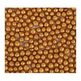 Pabarstukai -  mini perlai auksiniai (~4mm), 60 g, On Cake