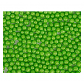 Pabarstukai -  mini perlai šviesiai žalia (~4mm), 60 g, On Cake