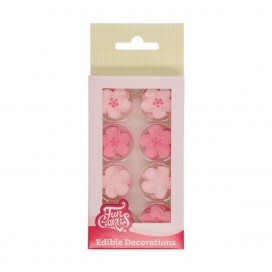 Valgomos dekoracijos - gėlės rožinės, FunCakes (24 vnt.)