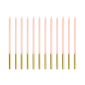 PartyDeco Candles Pink/Gold 12/pcs