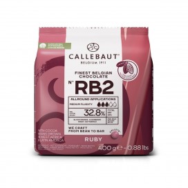 Vaisių skonio šokoladas "Ruby 32,8", 400 g, Callebaut