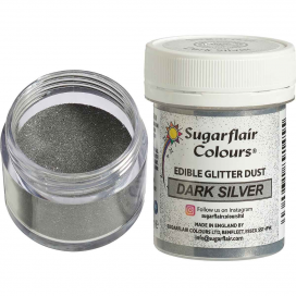 Valgomas blizgesys Tamsi Sidabrinė, 10 g Sugarflair