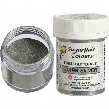 Valgomas blizgesys Tamsi Sidabrinė, 10 g Sugarflair