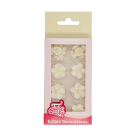 Valgomos dekoracijos - gėlės baltos, FunCakes (64 vnt.)