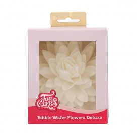 Edible Wafer Flower – White Peony Large, 1 pc, FunCakes