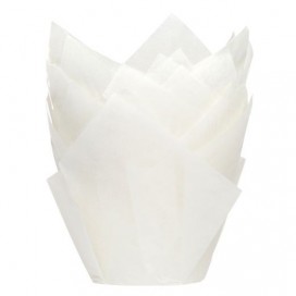Muffin Cups Tulip White pk/24