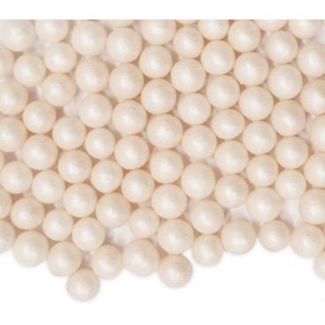 White Pearl Sprinkles (7 mm), 60 g, On Cake