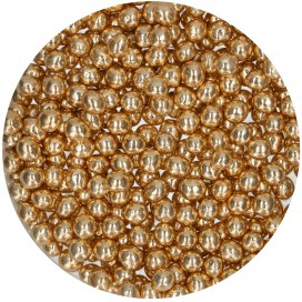 Pabarstukai – traškūs šokoladiniai perlai Auksiniai (Metallic Gold), 60 g – FunCakes