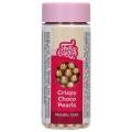 Pabarstukai – traškūs šokoladiniai perlai Auksiniai (Metallic Gold), 60 g – FunCakes