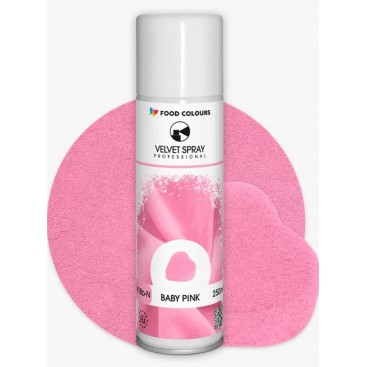 Purškiamas veliūras (velvetas) - Šviesiai rožinė (Baby pink), 250 ml, Food Colours