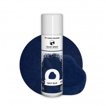 Purškiamas veliūras (velvetas) - Tamsiai mėlyna (Navy blue), 250 ml, Food Colours