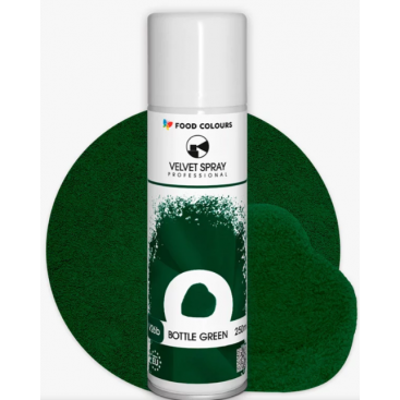 Purškiamas veliūras (velvetas) - Tamsiai žalia (Bottle green), 250 ml, Food Colours