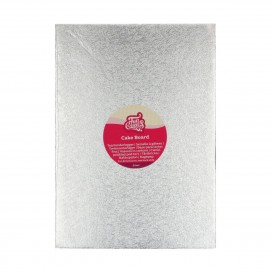 Подложка для торта прямоугольная серебряная (Silver), 35x25 см, FunCakes