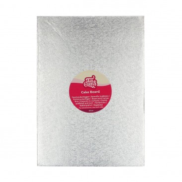 Cake Board Oblong Silver, 35x25 cm, FunCakes