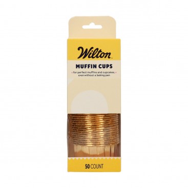 Keksiukų formelės folinės tvirtos auksinės (Gold), Wilton (50 vnt.)