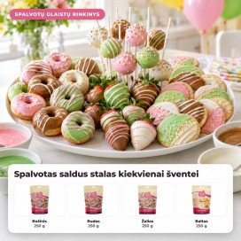 Spalvotų glaistų rinkinys: rožinis, rudas, žalias ir baltas, 4 x 250 g