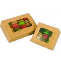Macarons ruda dežutė su langeliu 17x11.5x5 cm.