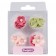 Pink Flower Sugar Pipings and leaves - Pack of 16