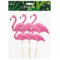 Dekoracijų (toperių) rinkinys "Flamingo", Party Deco (6 vnt.)